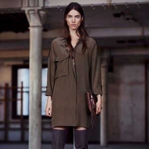 All Saints Laurel Colt Dress in Olive Green